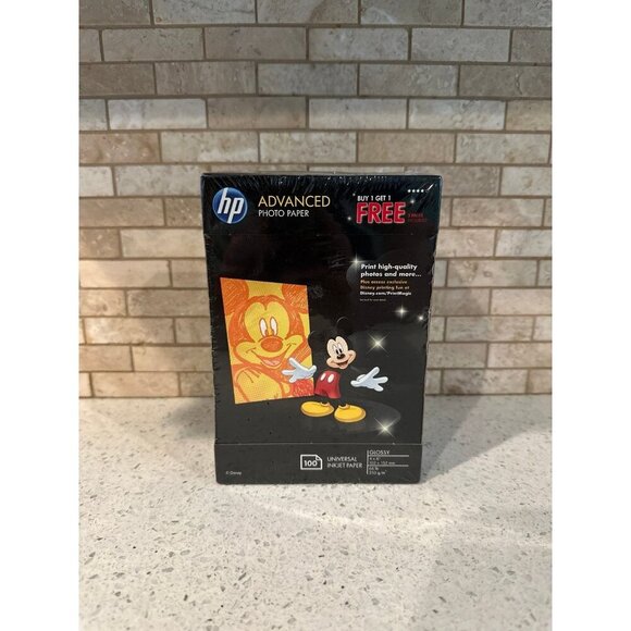 Unopened Disney HP Advanced 4 X 6 Glossy Photo Paper 100 Count universal inkjet‎ - Picture 1 of 4